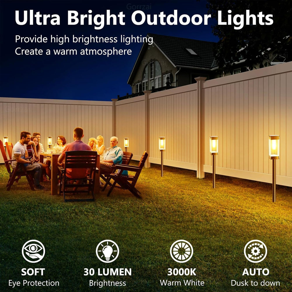 Solar Pathway Lights Outdoor Waterproof Landscape Lighting 8 Pack