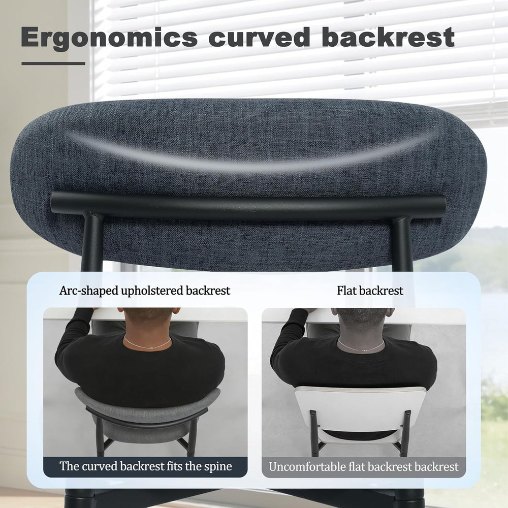 FREKEN Modern Upholstered Dining Chairs Set of 8, Mid-Century Metal Frame Lin...