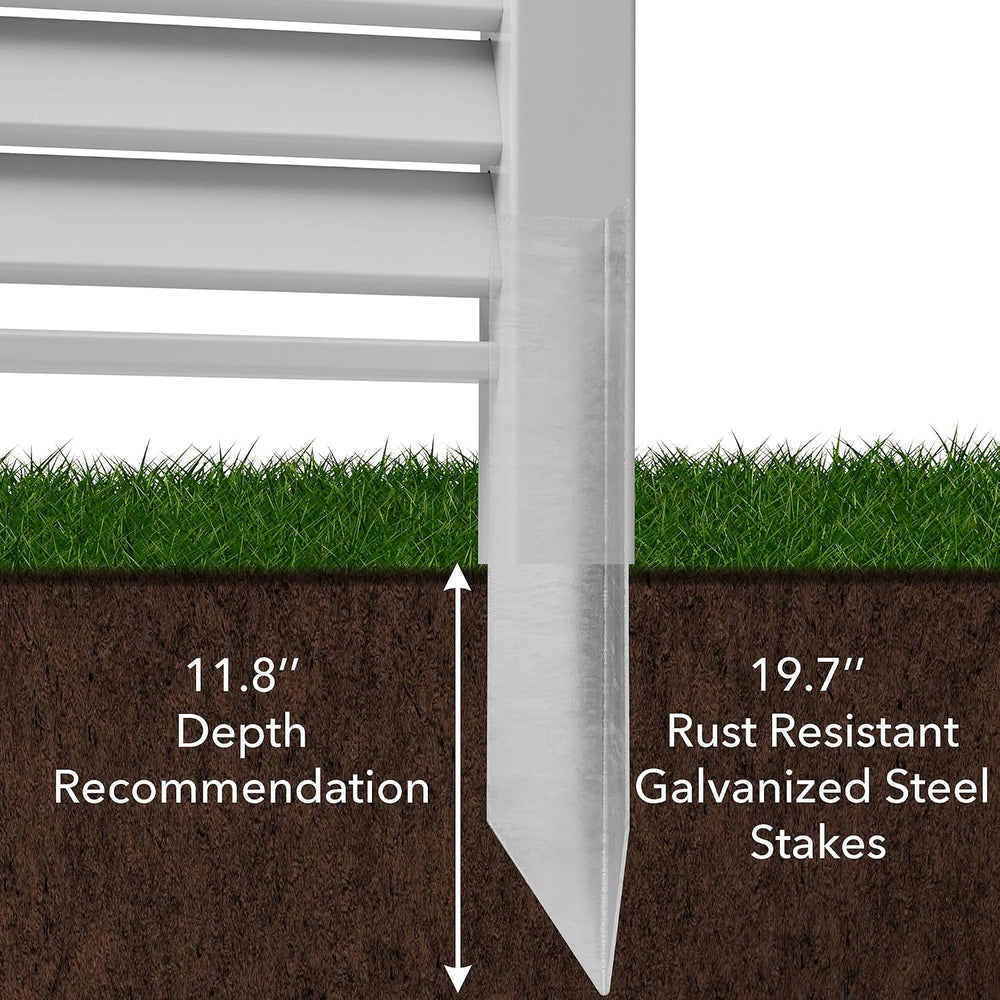 Casafield 48" x 48" Louvered Privacy Screen - Outdoor Vinyl Fence P...