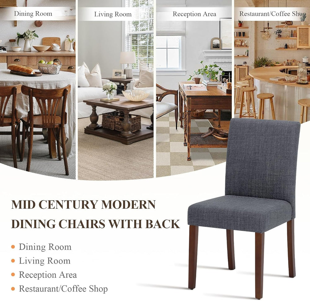 Upholstered Parsons Dining Chairs Set of 4, Modern Dining Room Chairs with Ba...