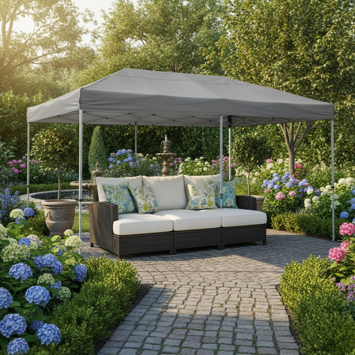 garden winds reinforced riplock 350 replacement canopy top shown in use