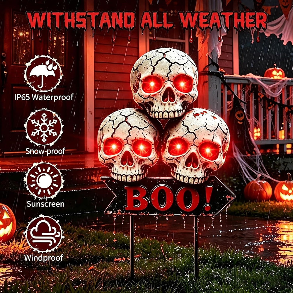 Halloween Decorations Outdoor Scary Skeleton Yard Stakes Solar Lights
