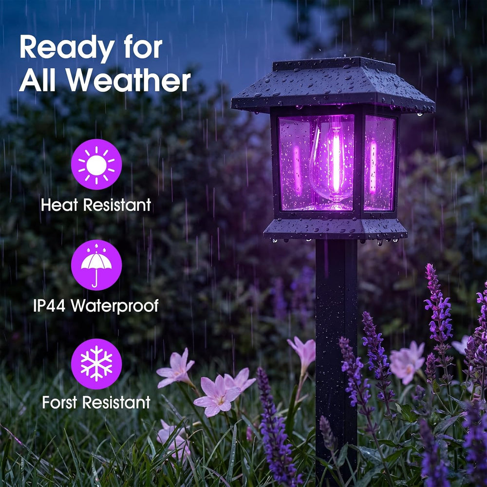 Greluna Solar Lights Outdoor,12 Pack Purple Waterproof Auto On/Off Solar Path...