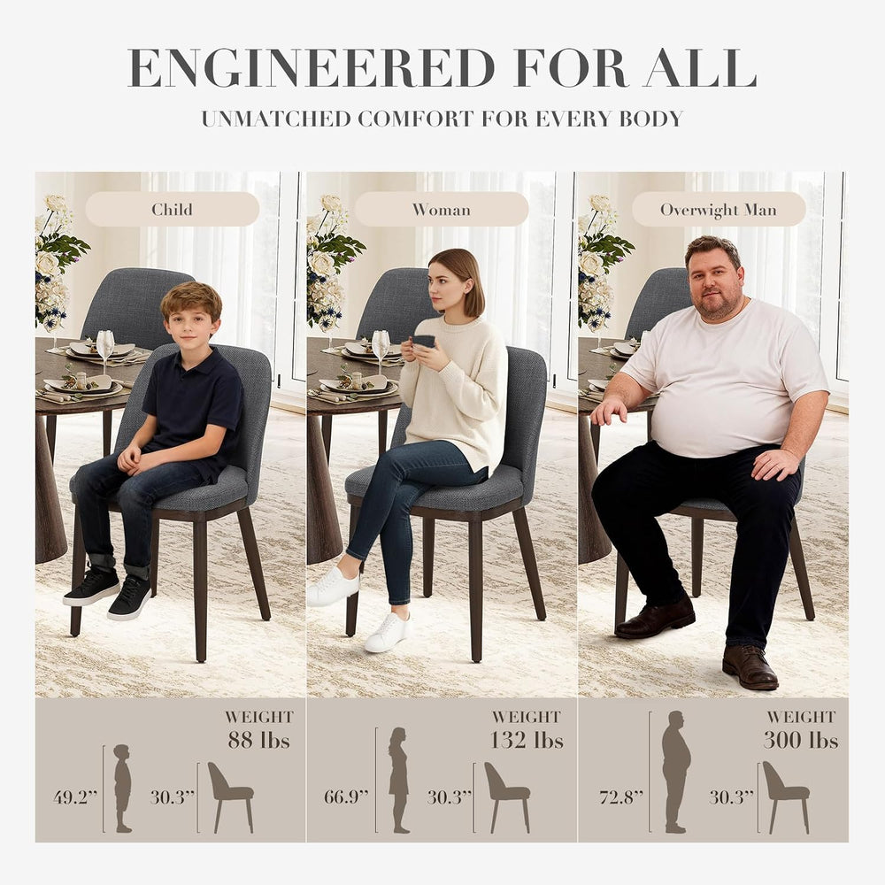 COLAMY Upholstered Dining Chairs Set of 4, Modern Kitchen Chairs with Back, L...