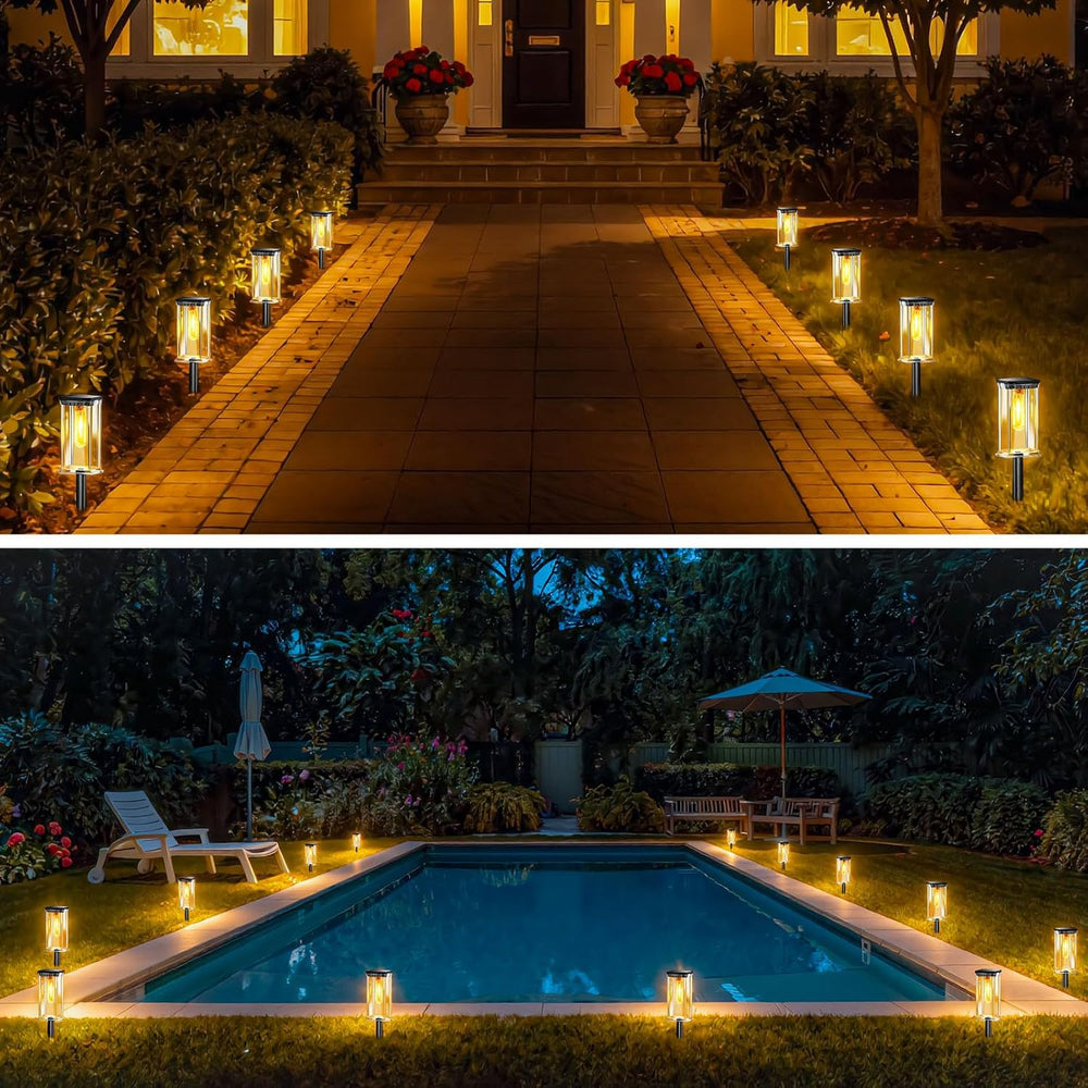 Solar Lights Outdoor, 12 Pack Solar Pathway Lights Outdoor Waterproof, Auto O...