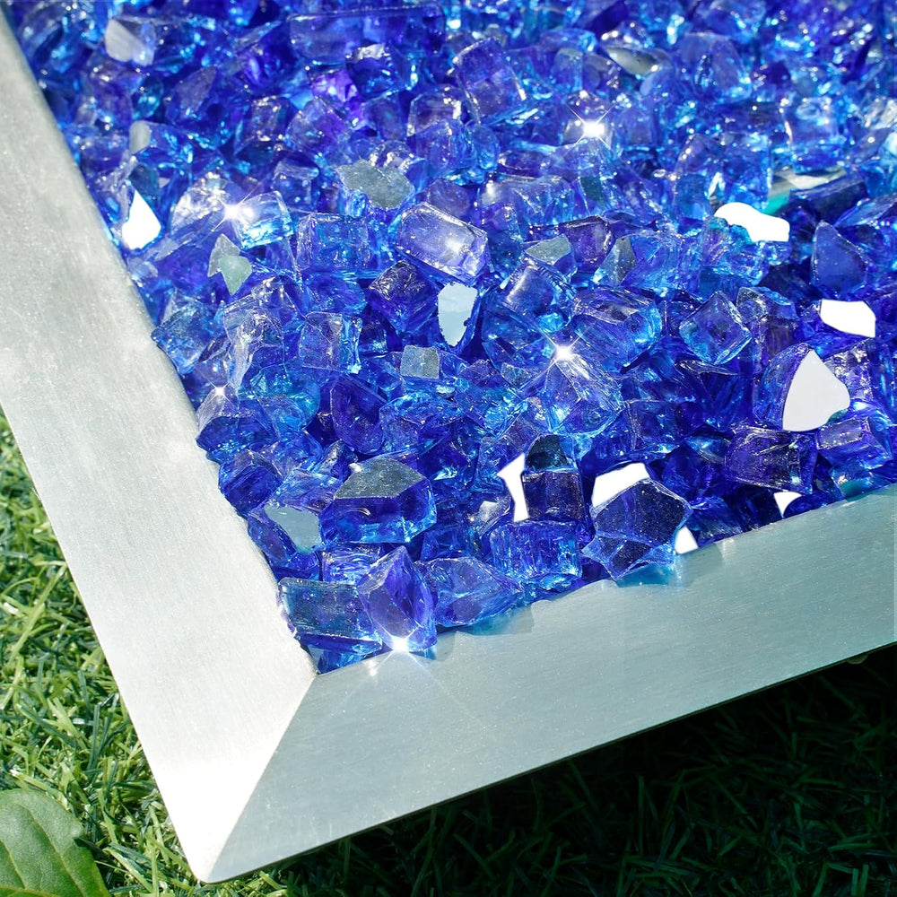 Skyflame 15LB Fire Glass for Propane Fire Pit, 1/2 Inch Cobalt Blue