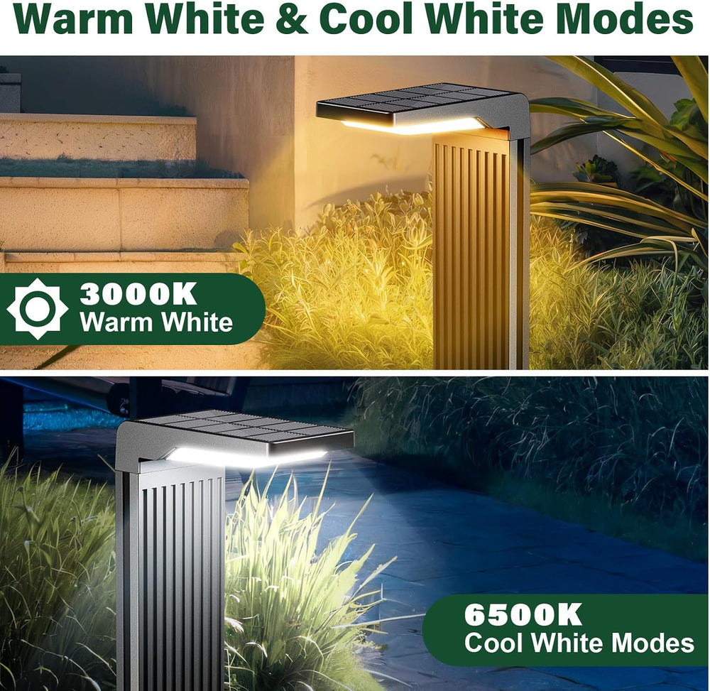 COXSENI Solar Pathway Lights Outdoor Warm/Cool White, 4Pack