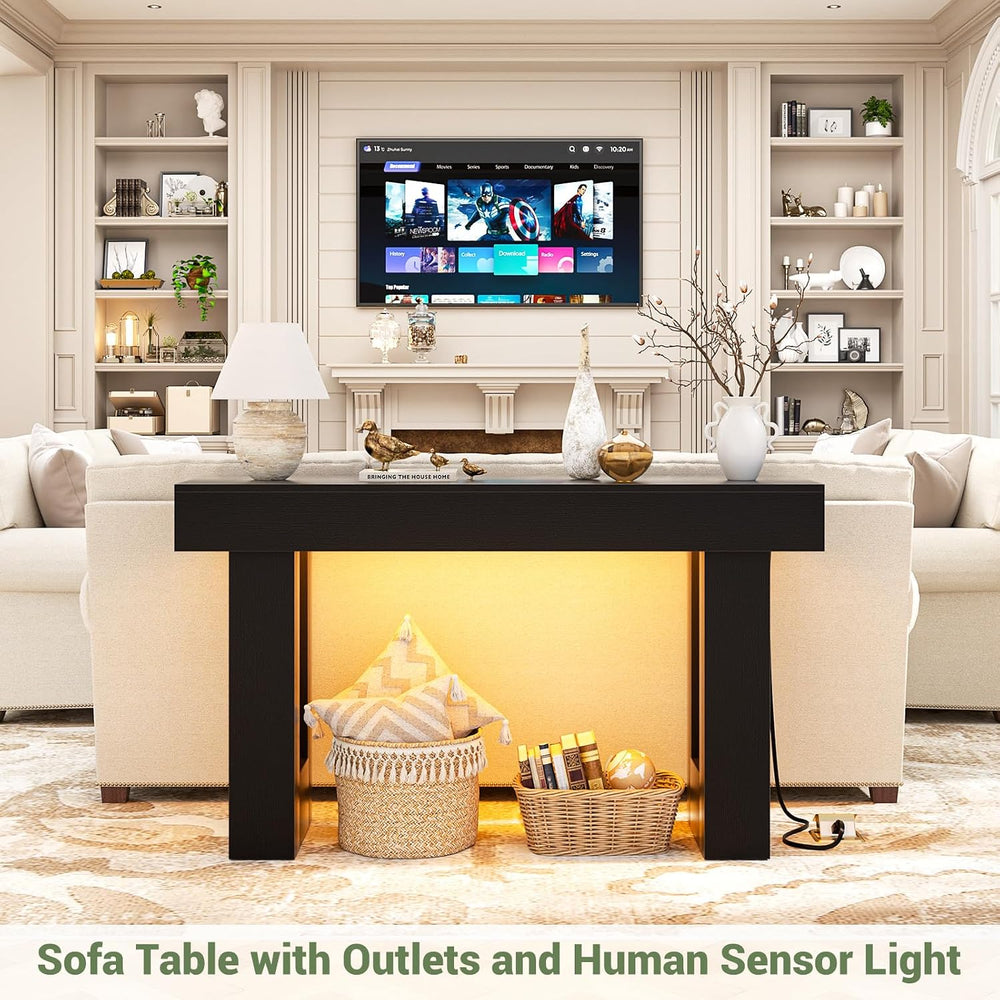 Unikito 47" Entryway Table with Sensor Light & AC Outlets with USB-C...