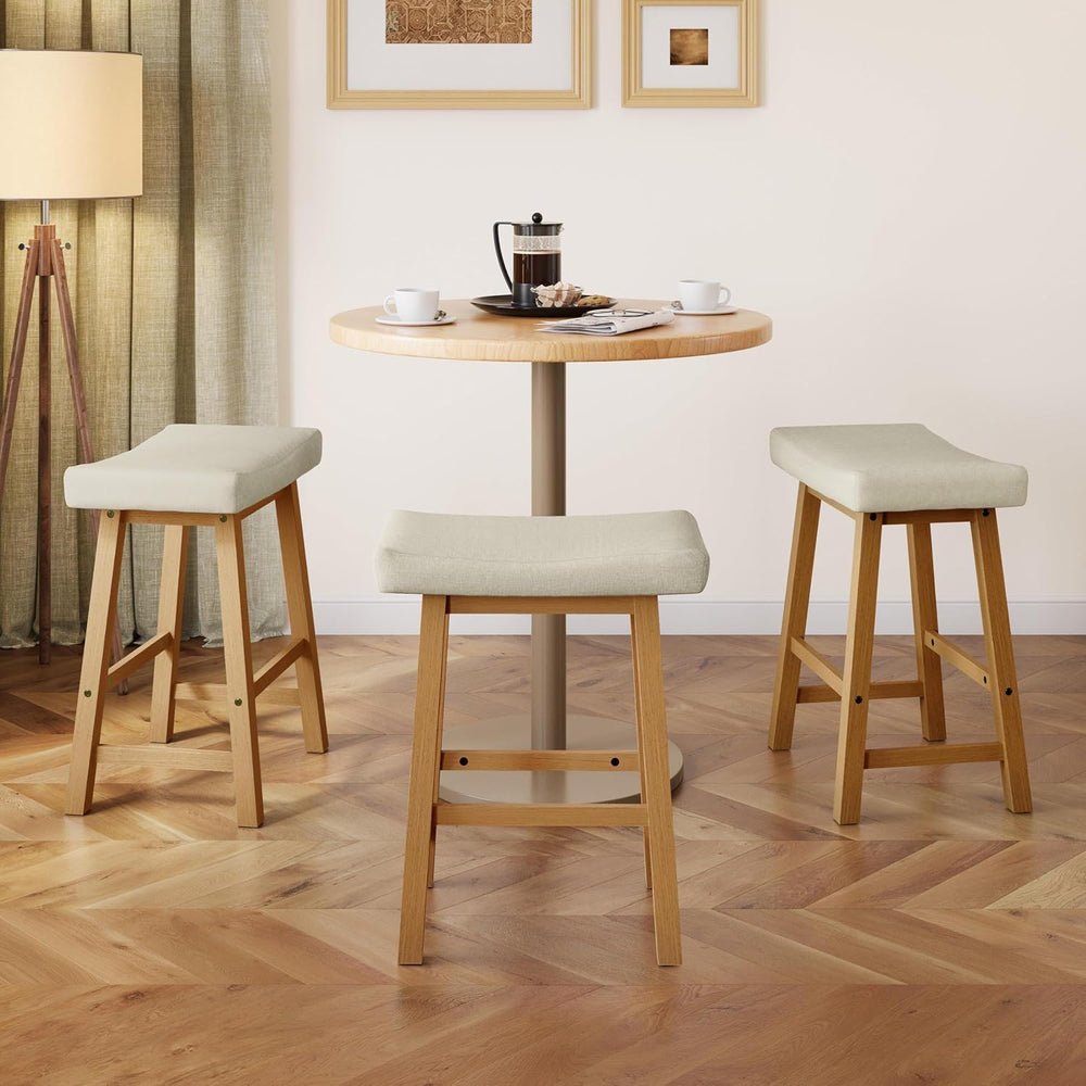 Yaheetech 24 Inch Counter Height Bar Stools Set of 3 Backless