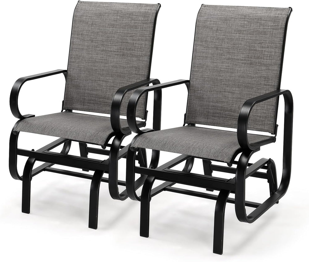 VINGLI Outdoor Glider, Patio Glider with Higher Backrest, Weatherproof Chair ...