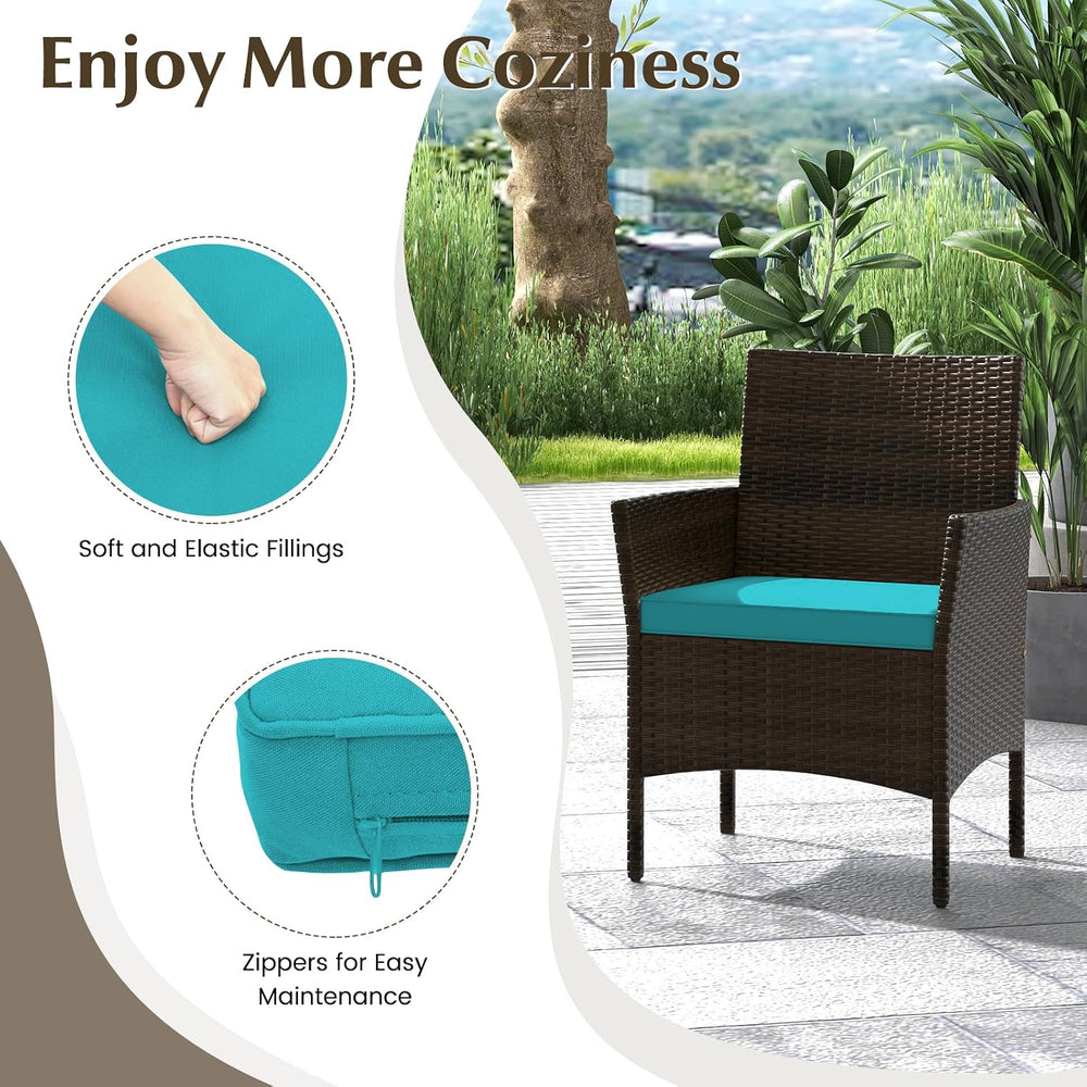 DORTALA 4 Piece Wicker Patio Furniture Set, PE Rattan Outdoor Conversation Se...