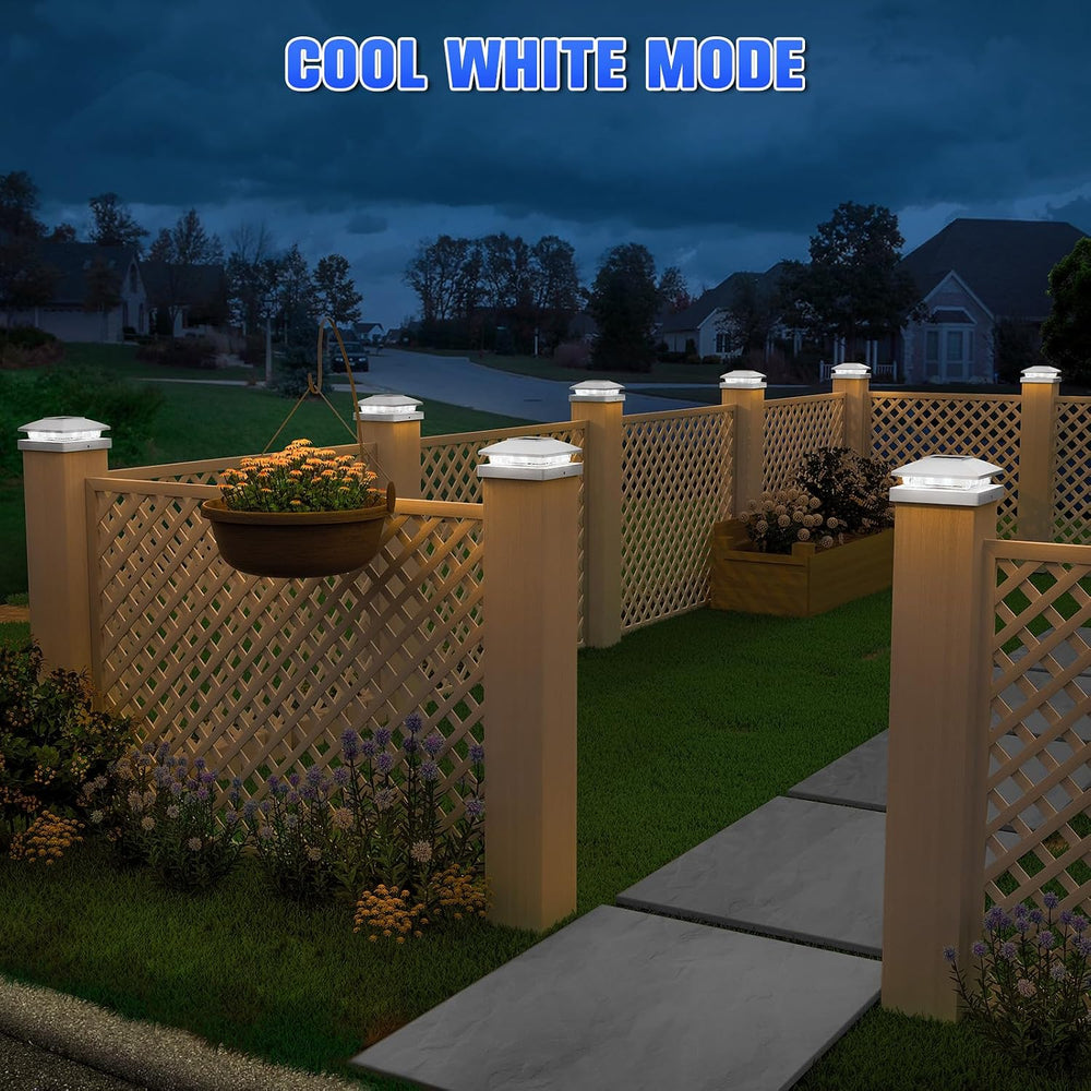 APONUO Solar Post Cap Lights for 4x4 5x5 Posts - IP64 Waterproof, 6500K LED, ...