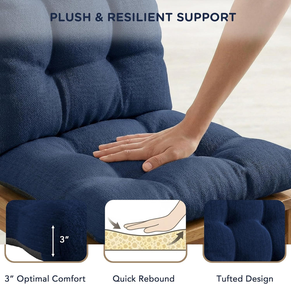 Codi Rocking Chair Cushions Indoor, Water-Resistant, Navy 1 Pack