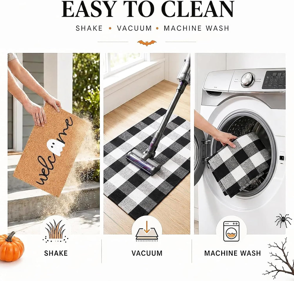 Halloween Door Mat Combo Set, Welcome Ghost Coco Coir Welcome Doormat + 28&qu...