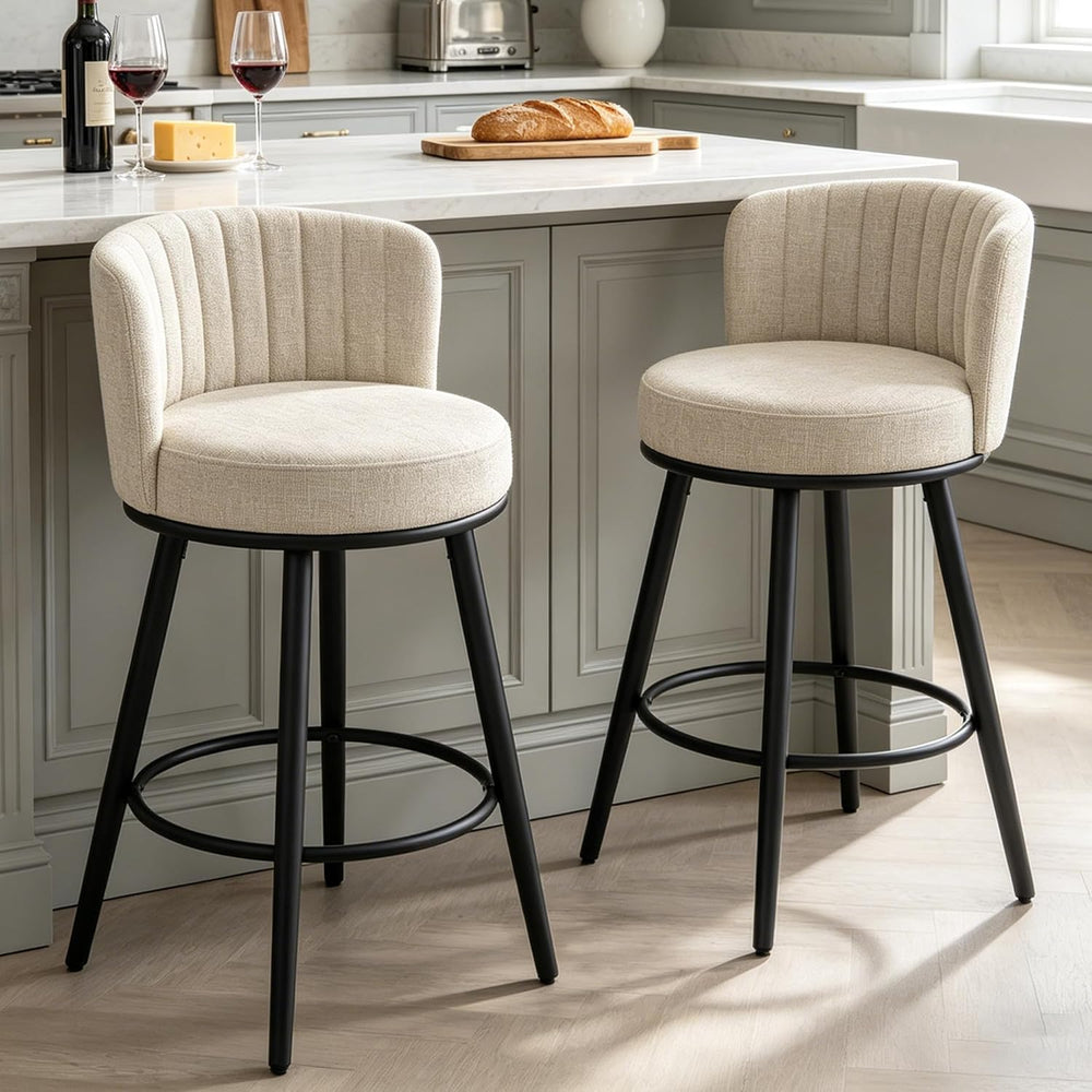 Swivel Bar Stools Set of 2, 28" Seat Height, Modern Design