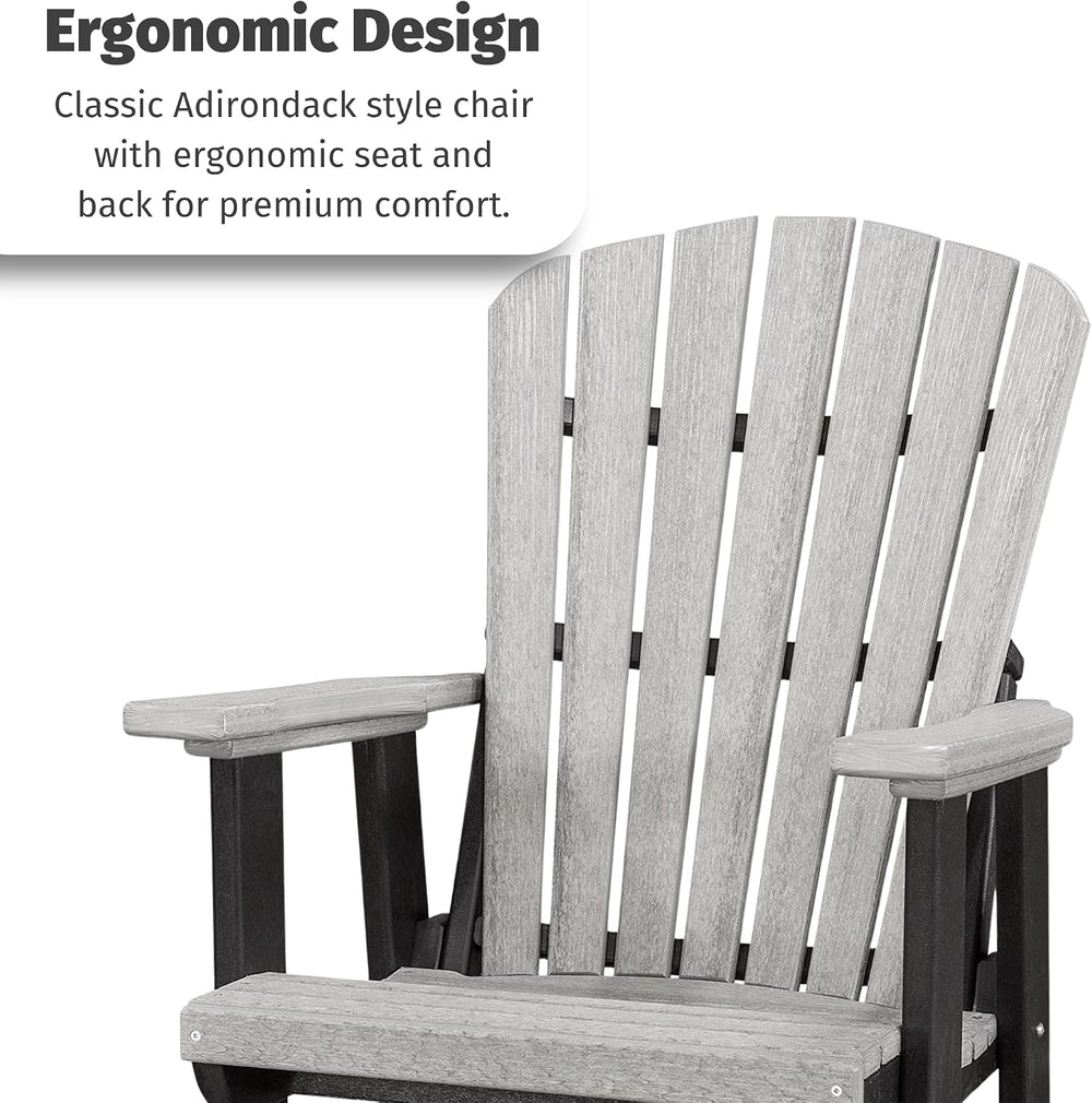 DutchCrafters Slat Fan Back Poly Adirondack Glider Outdoor Patio Chair (Tudor...