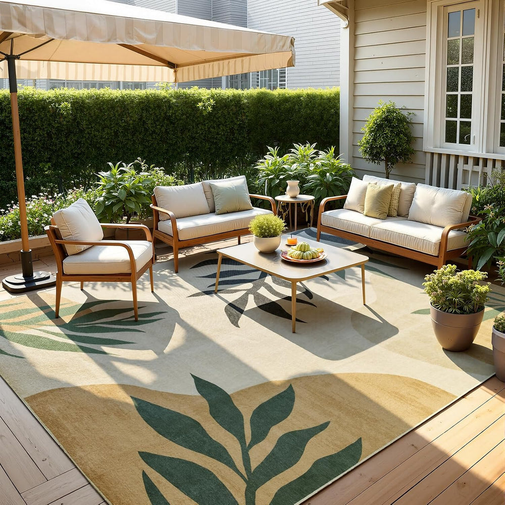 UKISS Washable Outdoor Rug Carpet，Non Slip Portable Outdoor Patio Rugs，8'...