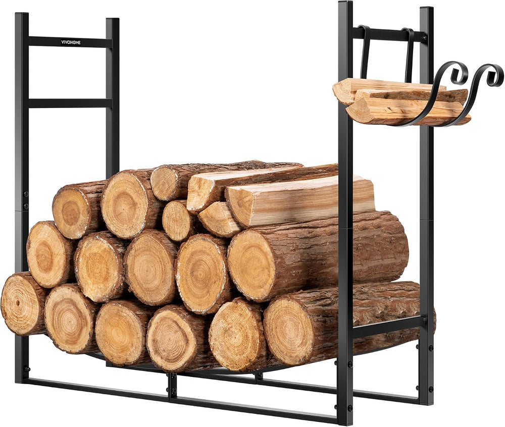 VIVOHOME 3ft Heavy Duty Indoor Outdoor Firewood Storage Log Rack with Kindlin...