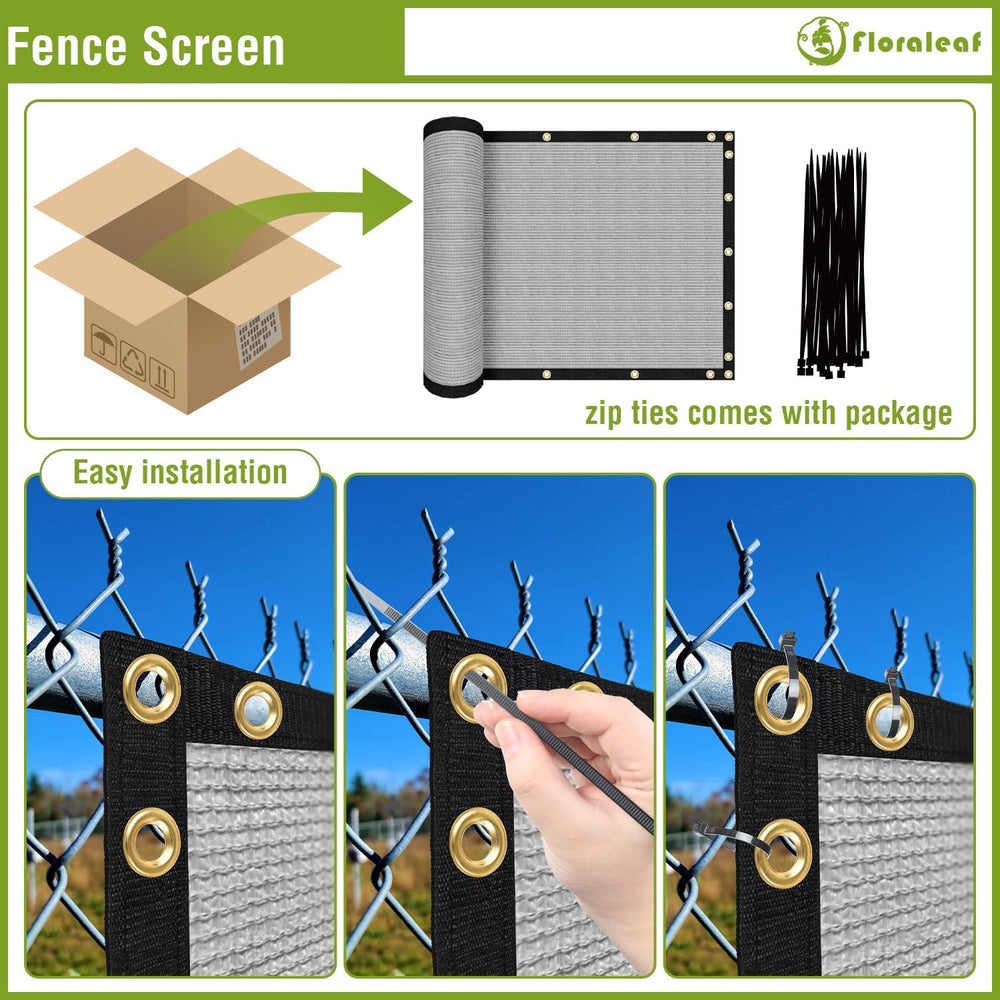 6'×50' Privacy Screen Fence Windscreen Mesh Shade Net Cover Heavy Dut...