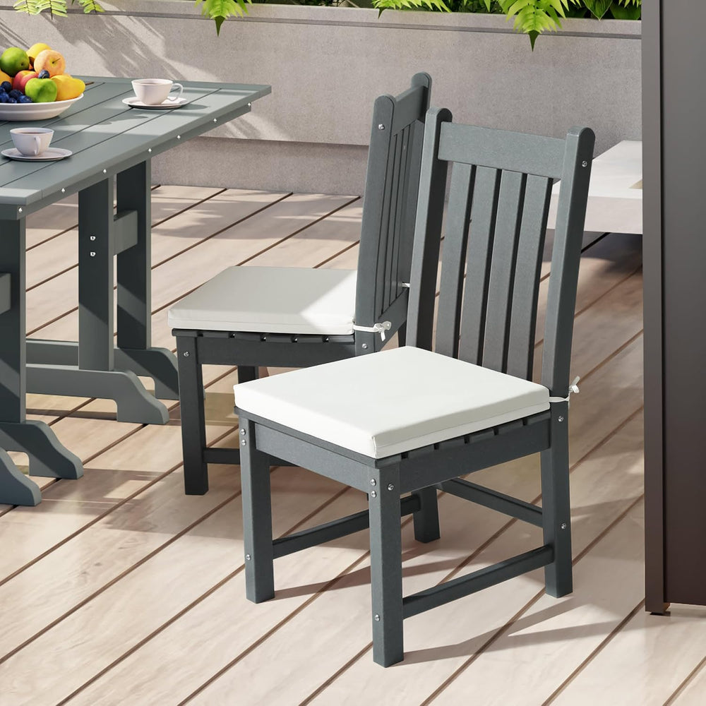 WestinTrends Solace Outdoor Patio Kitchen Dining Chair Square Seat Cushions S...