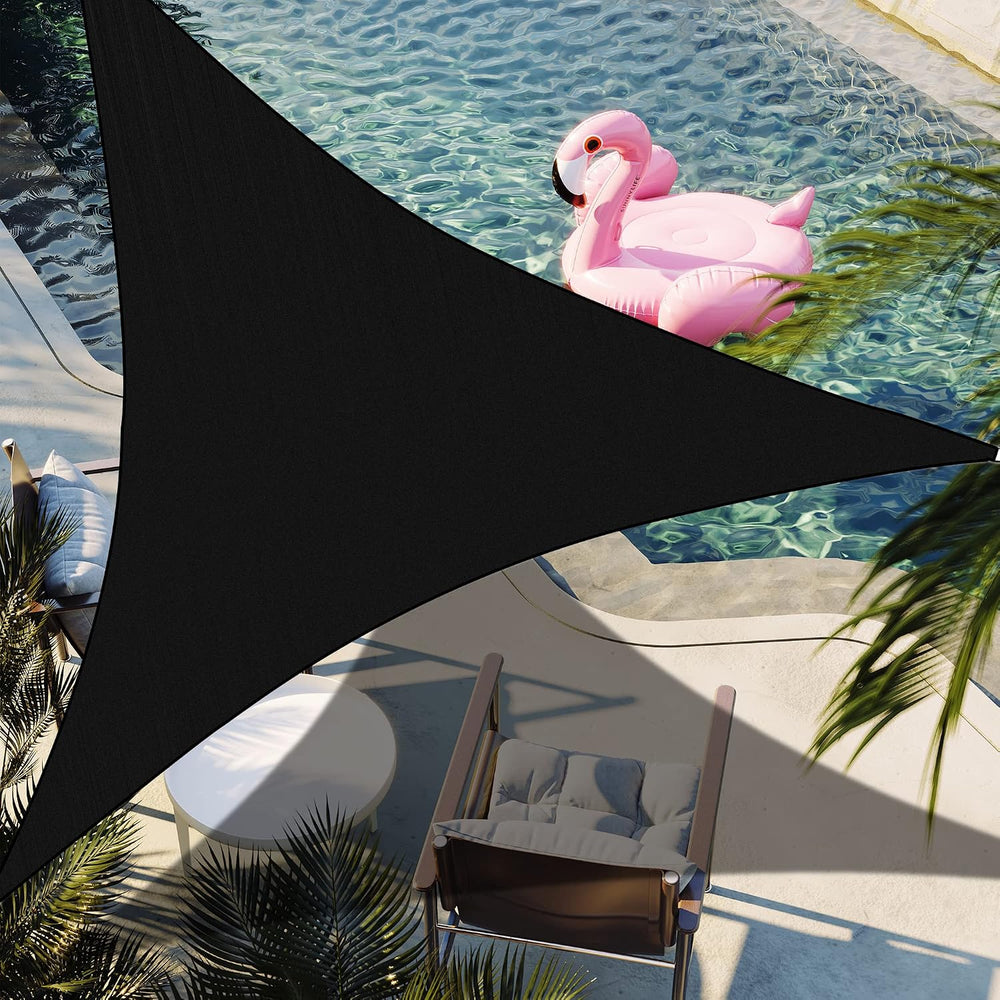 12' x 12' x 12' Black Triangle Sun Shade Sail Canopy Durable Fabr...