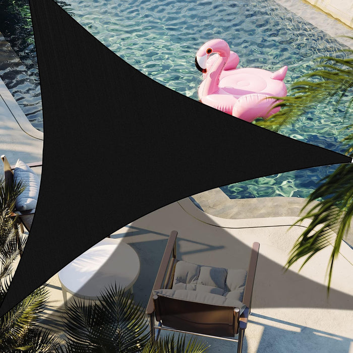 12' x 12' x 12' Black Triangle Sun Shade Sail Canopy Durable Fabric UV Block Awning, We Make Custom Orders