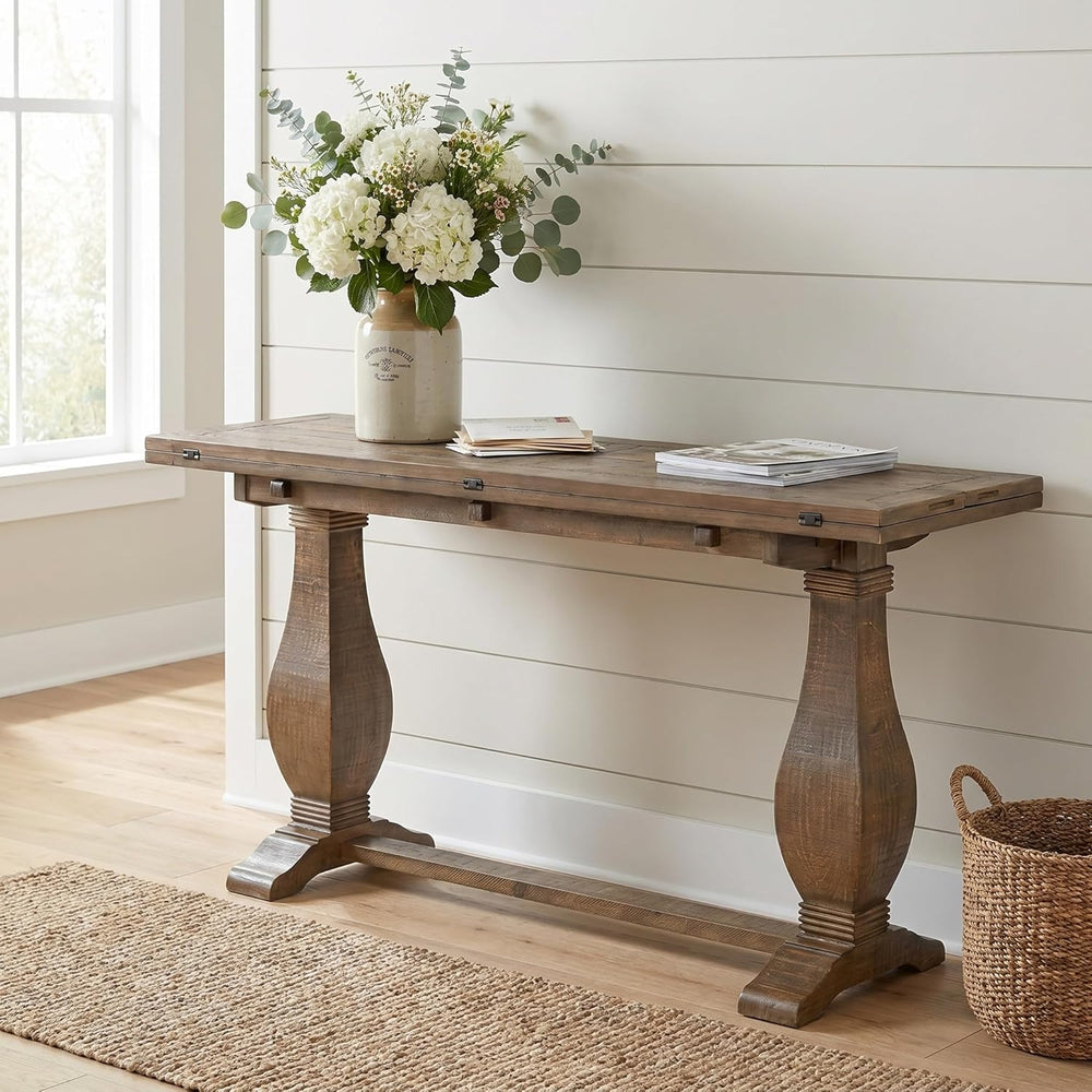 Martin Svensson Home Napa Solid Wood Flip Top Sofa Table, Natural