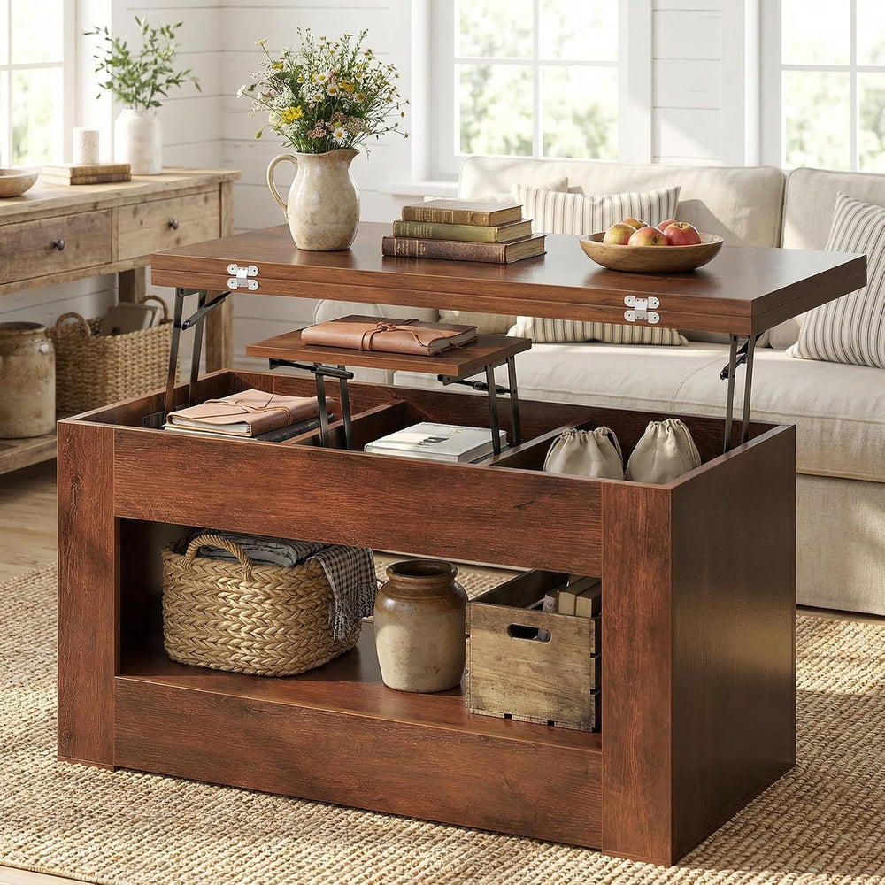 UNIQUITE 40" Lift Top Coffee Table, 4 in 1 Multi-Function Lift Coffee Ta...