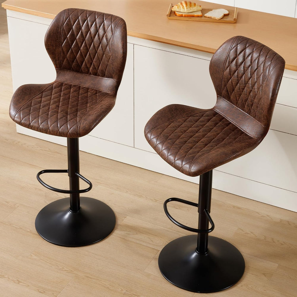 Bar Stools Set of 2, Modern Swivel Counter Height Barstools for Kitchen Islan...