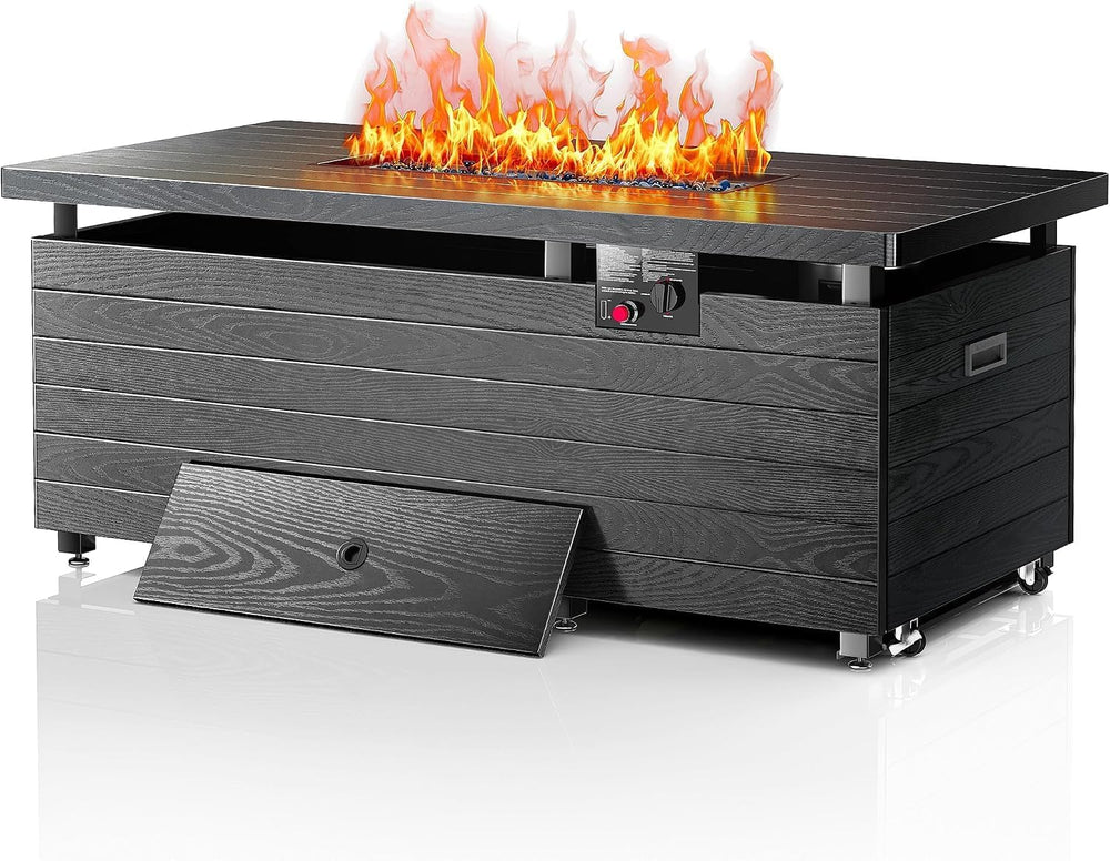 51” Outdoor Propane Fire Pit Table, 50000 BTU 4-in-1 Gas Fire Pits, Gray