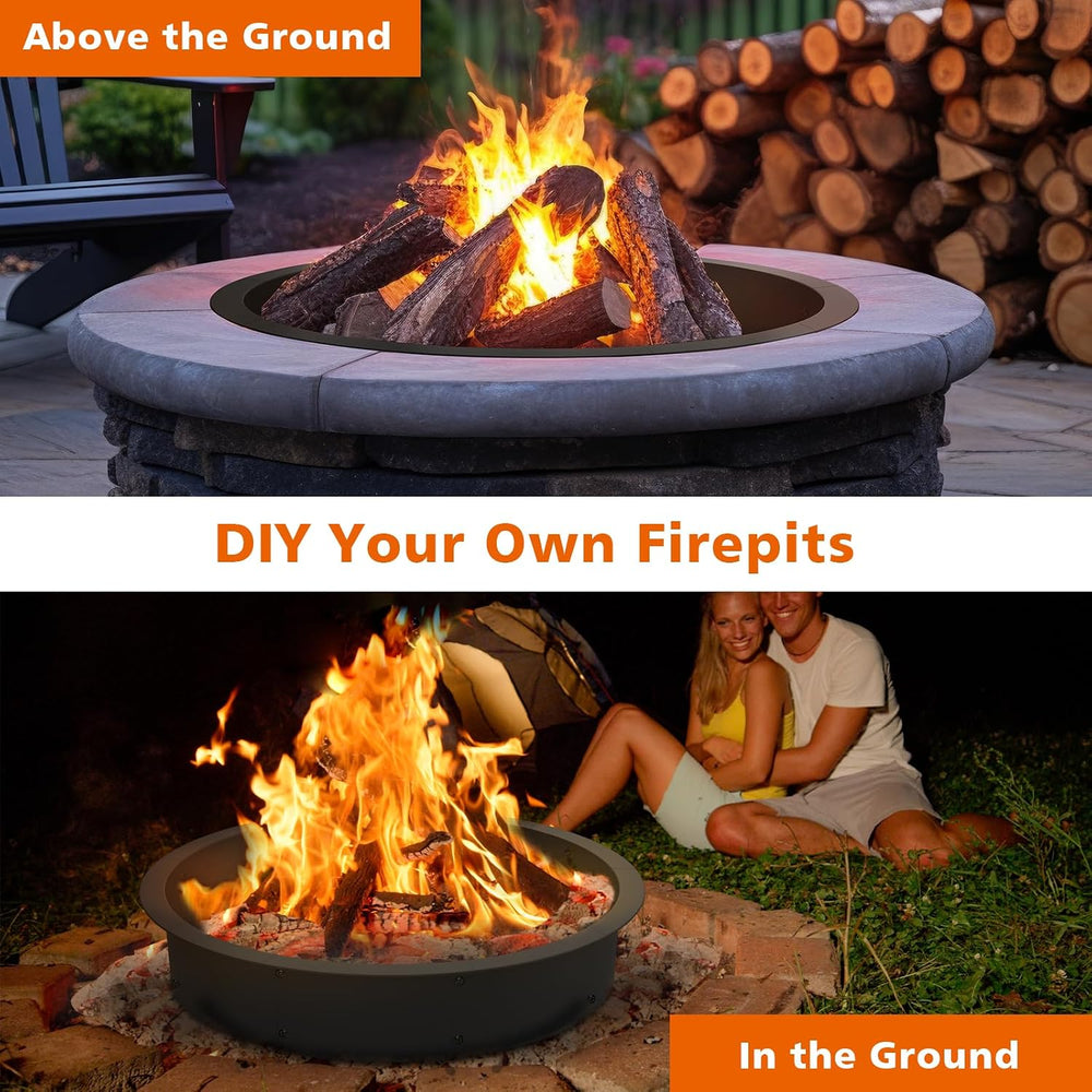 Fire Pit Ring Outdoor 46 Inch Outer 43 Inch Inner Round Firepit Accessories
