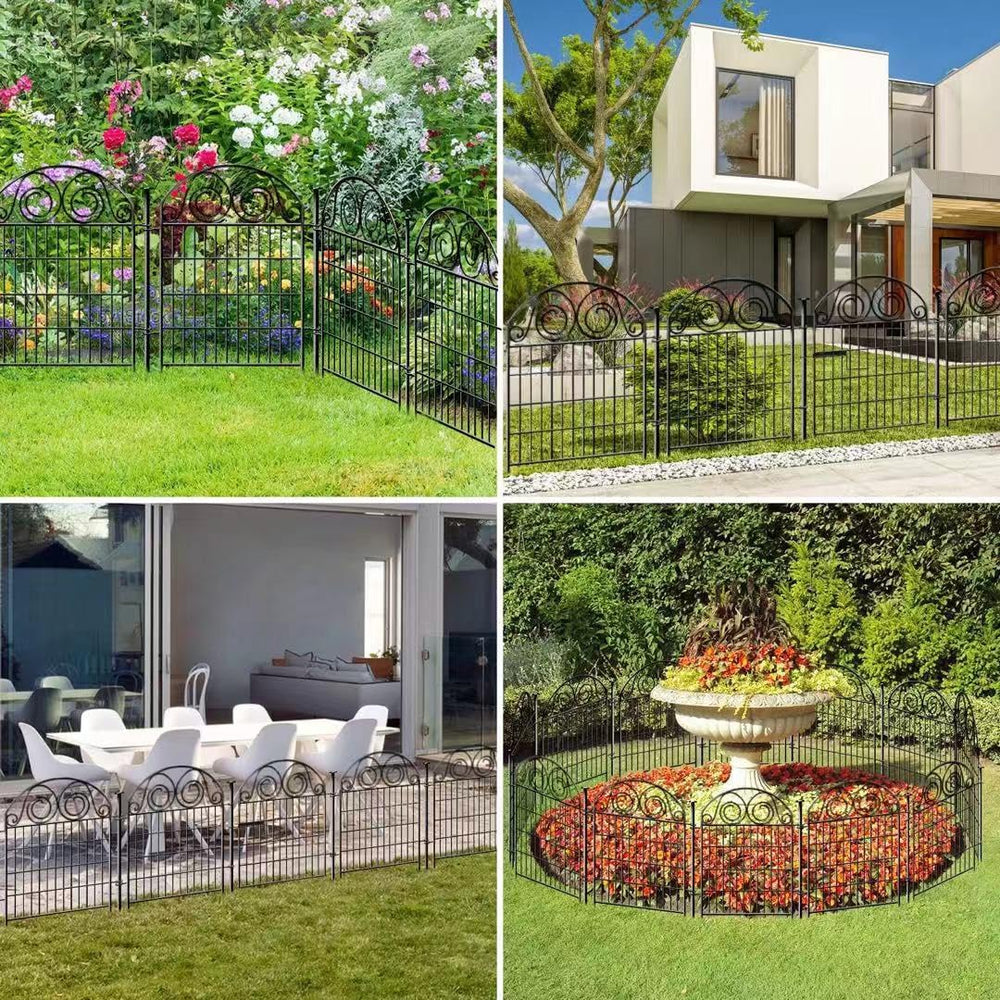 Getlay Tall Garden Fence Animal Barrier with Gate, 36 in(H) 14 Panels Garden ...