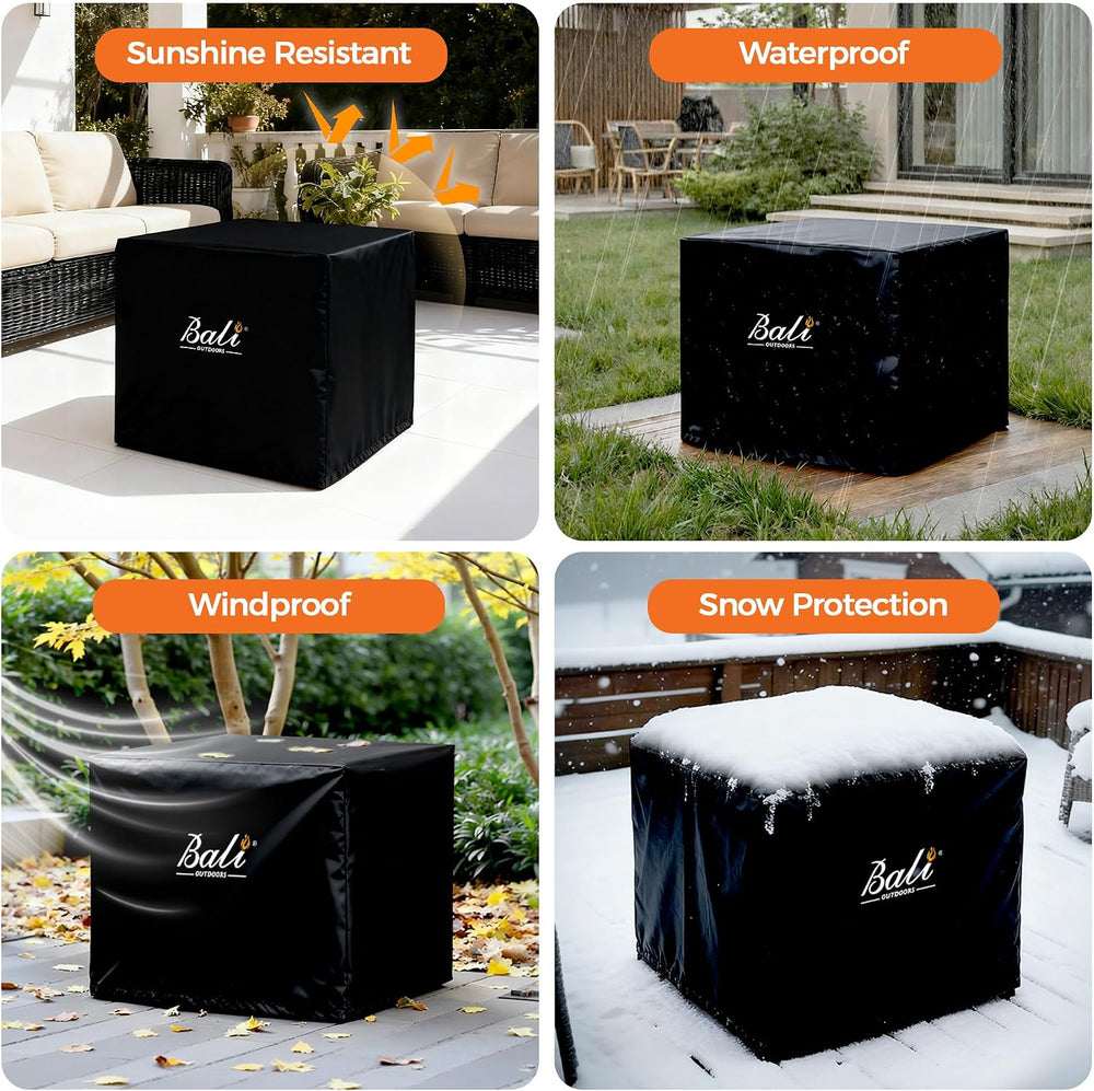 BALI OUTDOORS 30 Inch Square Patio Fire Pit Table Cover