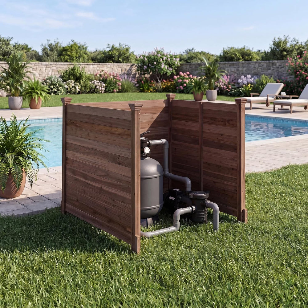 Giantex 3 Panels Wooden Privacy Fence with Stakes, 47" W x 45.5" H,...