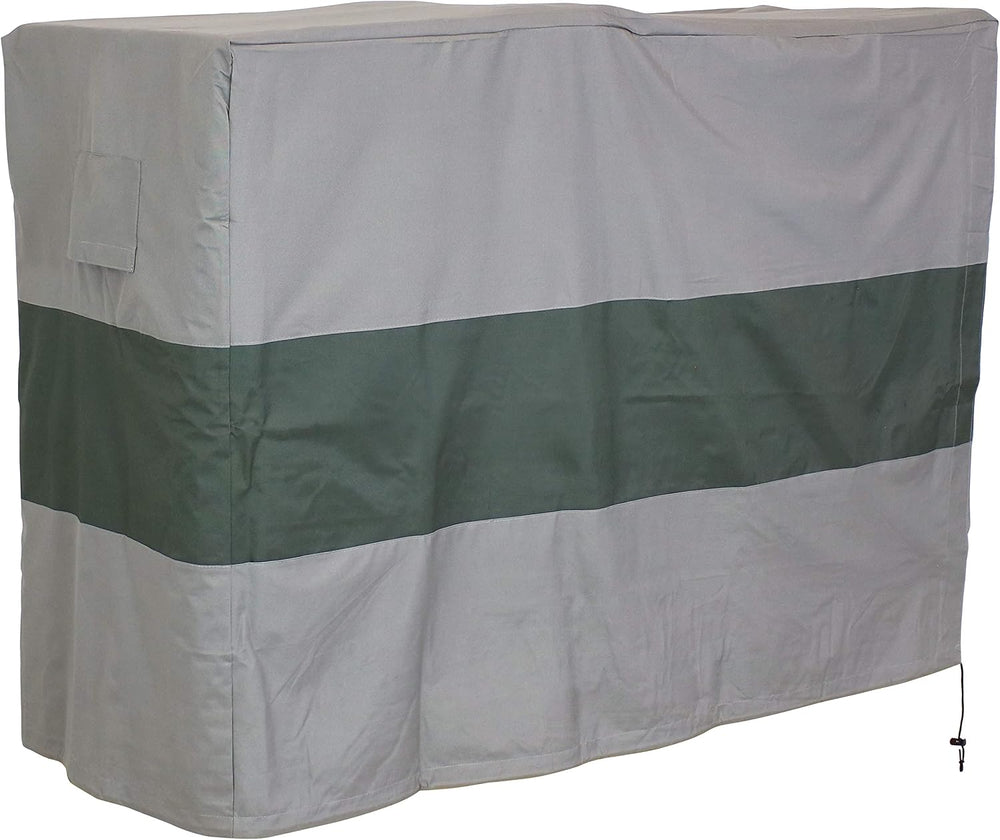 Sunnydaze 8-Foot Firewood Log Rack Cover, Gray with Green Stripe