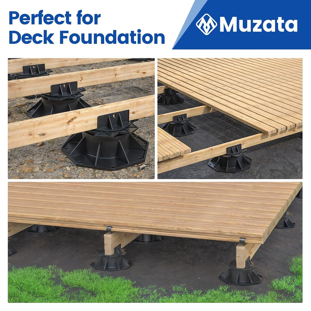 Muzata 10 Pack Deck Support Pedestal, Adjustable Height 2.4"-5.5" M065