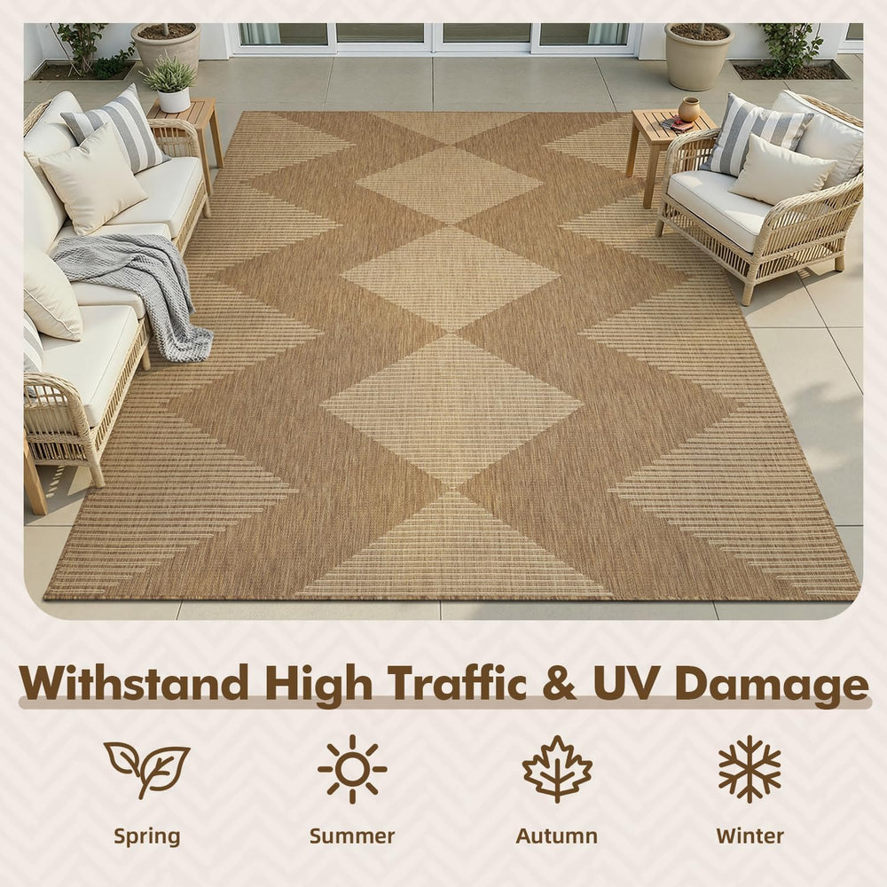 MontVoo-Outdoor Rug Carpet Patio Rug 5x7 ft Polypropylene Indoor Outdoor Rugs...