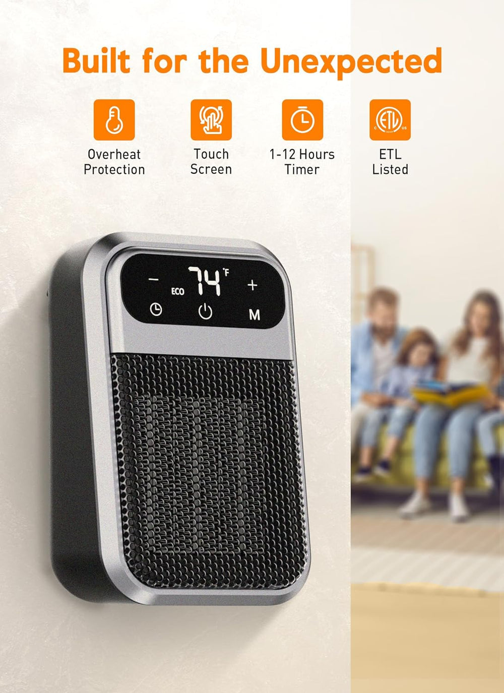 Givebest Cyber 800W Plug in Heater with ECO Mode Save Energy - Portable Outle...