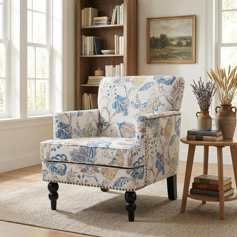 Christopher Knight Home Eve Modern Upholstered Club Chair, Wooden Living Room...