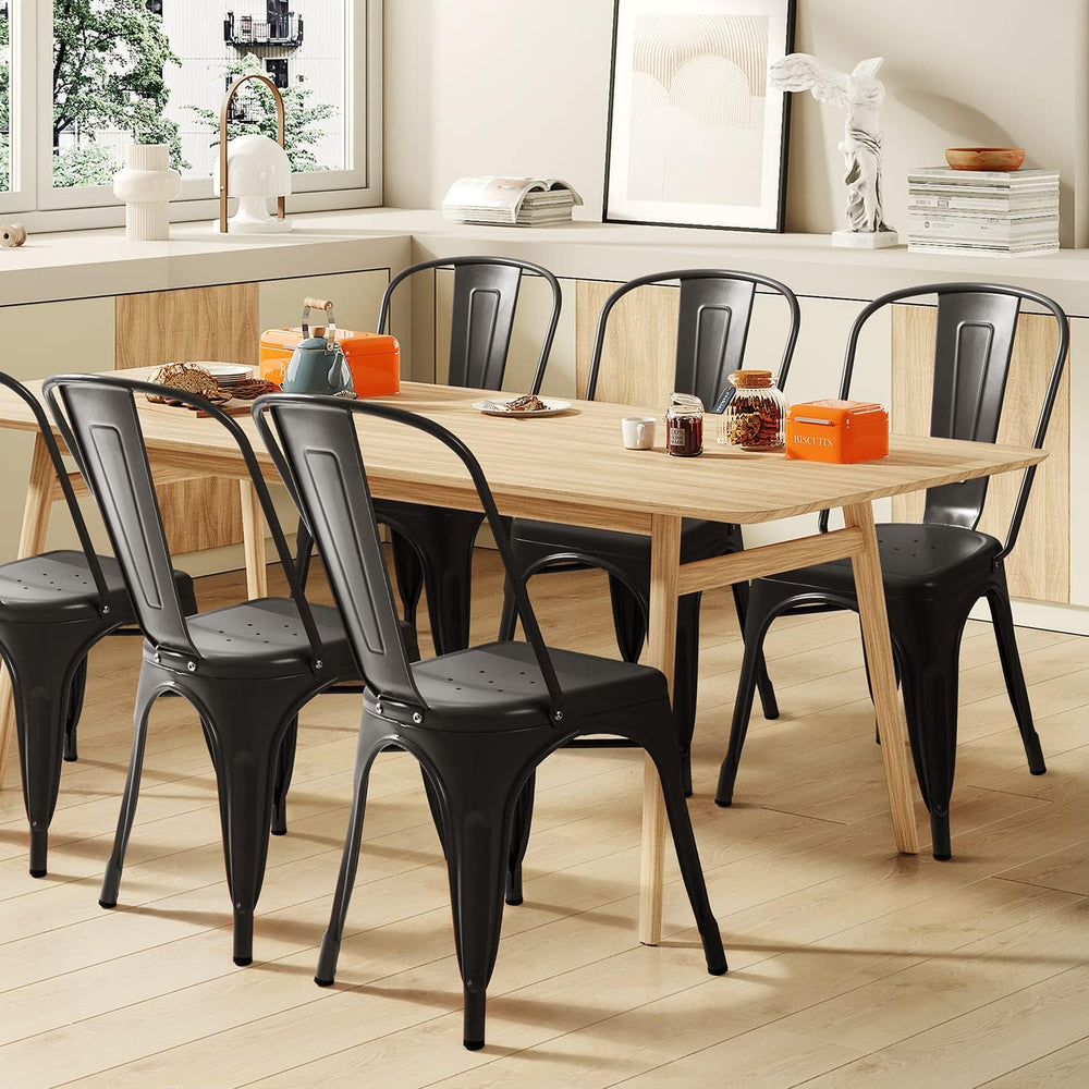Furmax Metal Dining Chair Indoor-Outdoor Use Stackable Classic Trattoria Chai...