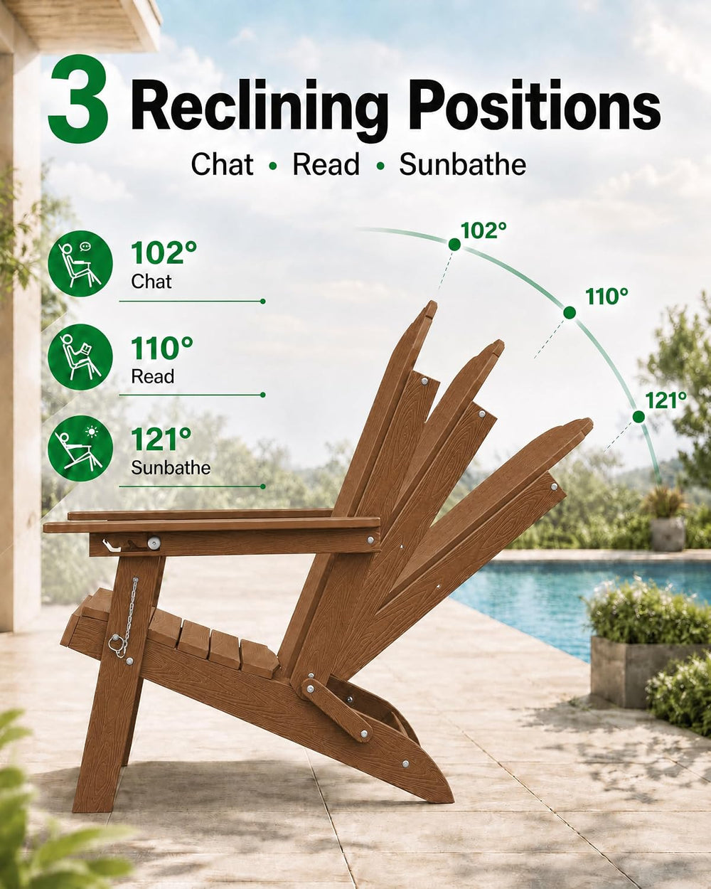 YEFU Adirondack Chairs Set of 4 for Patio: Folding Plastic Fire Pit Chair