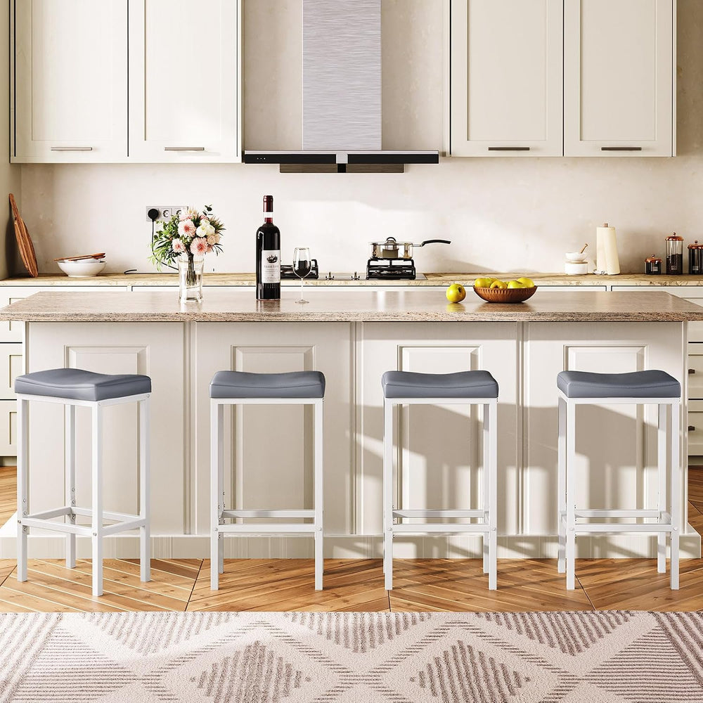 HOOBRO Bar Stools, Set of 2 Counter Height Saddle Chairs, 24.8 Inches, 2.4&qu...