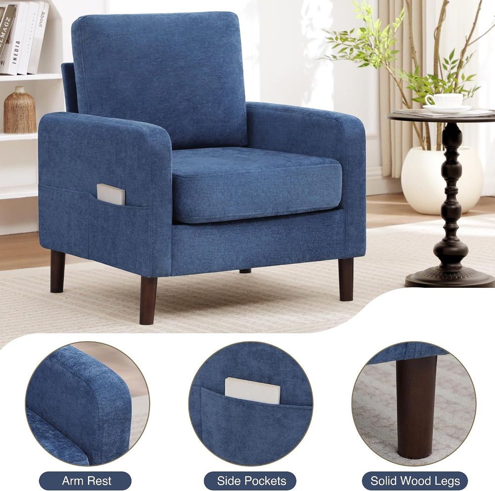 Accent Chair for Living Room, Modern Reading Chair for Bedroom, Upholstered A...