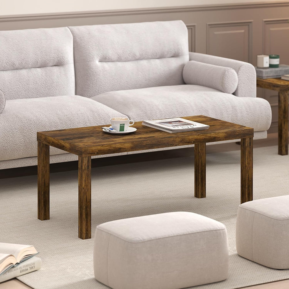 Furinno Classic Coffee Table, Modern Rectangle Printer Stand, Amber Pine