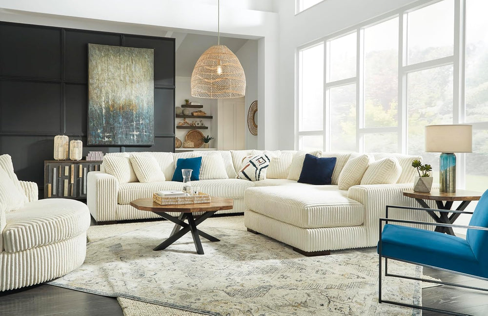 Signature Design by Ashley Lindyn White Oversized Swivel Accent Chair