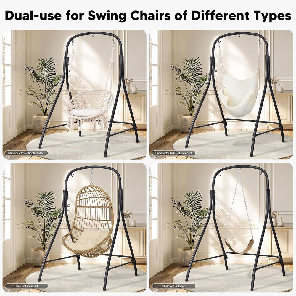 SUNCREAT Hammock Chair Stand, Heavy-Duty Steel Hammock Stand, 400 lbs Capacit...