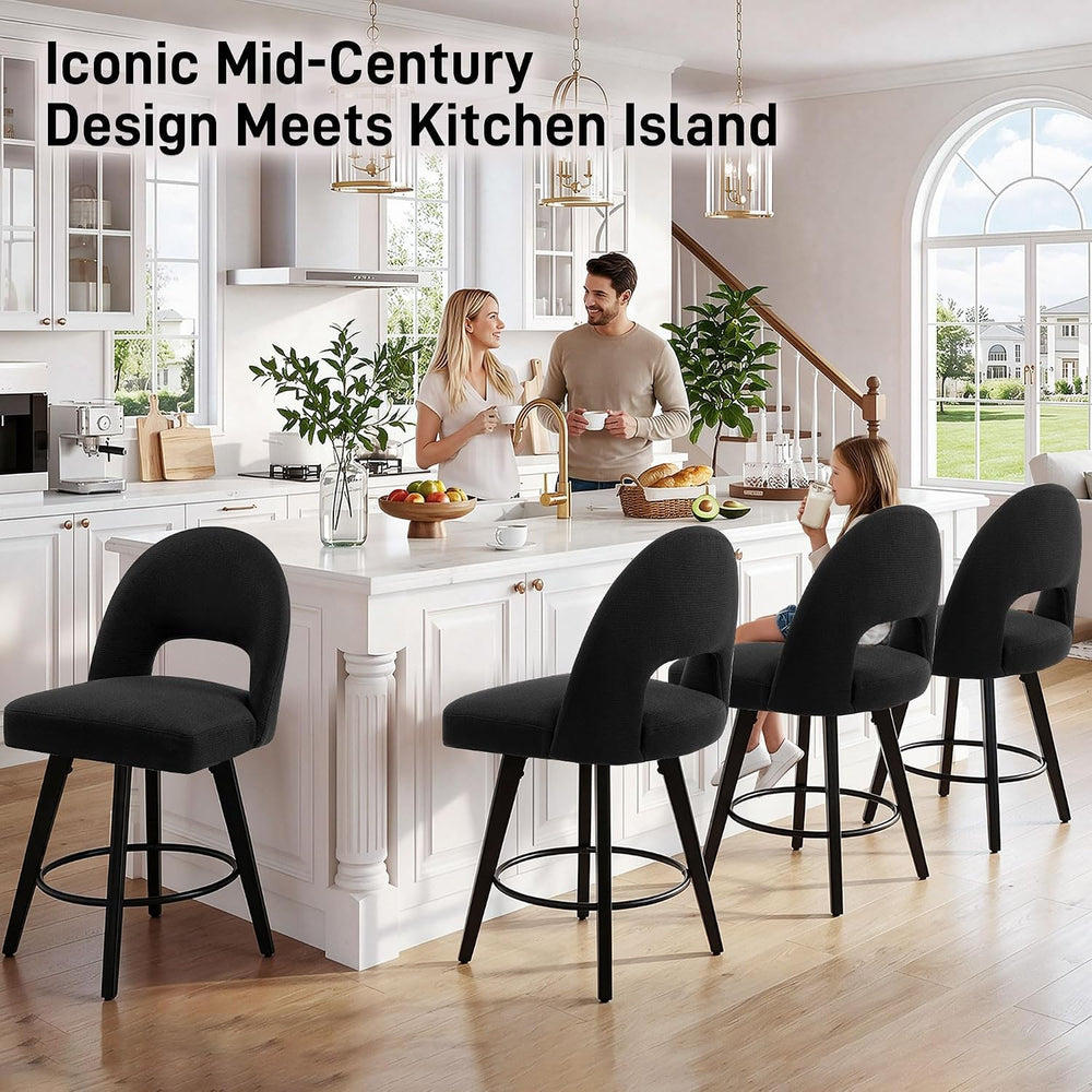 Counter Height Bar Stool, Swivel Upholstered Bar Chair