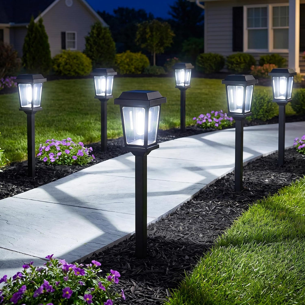 12 Pack Solar Lights Outdoor Pathway, Modern Solar Garden Lights, Waterproof ...