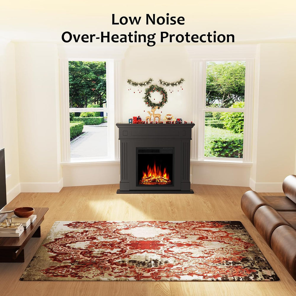 44" Corner Electric Fireplace with Mantel Package Freestanding Fireplace...