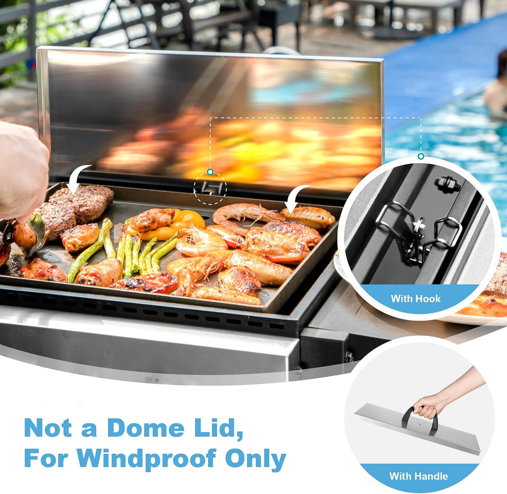 2 in 1 Griddle Grill Combo Small Propane Grill for Outdoor BBQ
